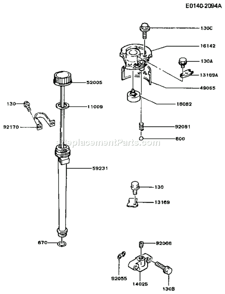 Page H Diagram and Parts List for FB460V-BS28  Kawasaki Engine