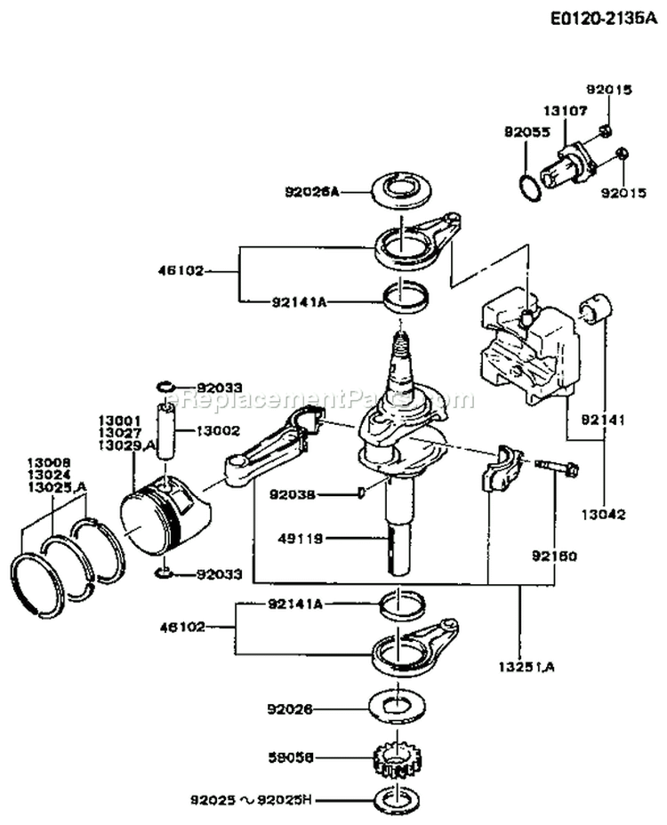 Page I Diagram and Parts List for FB460V BS29 Kawasaki Engine