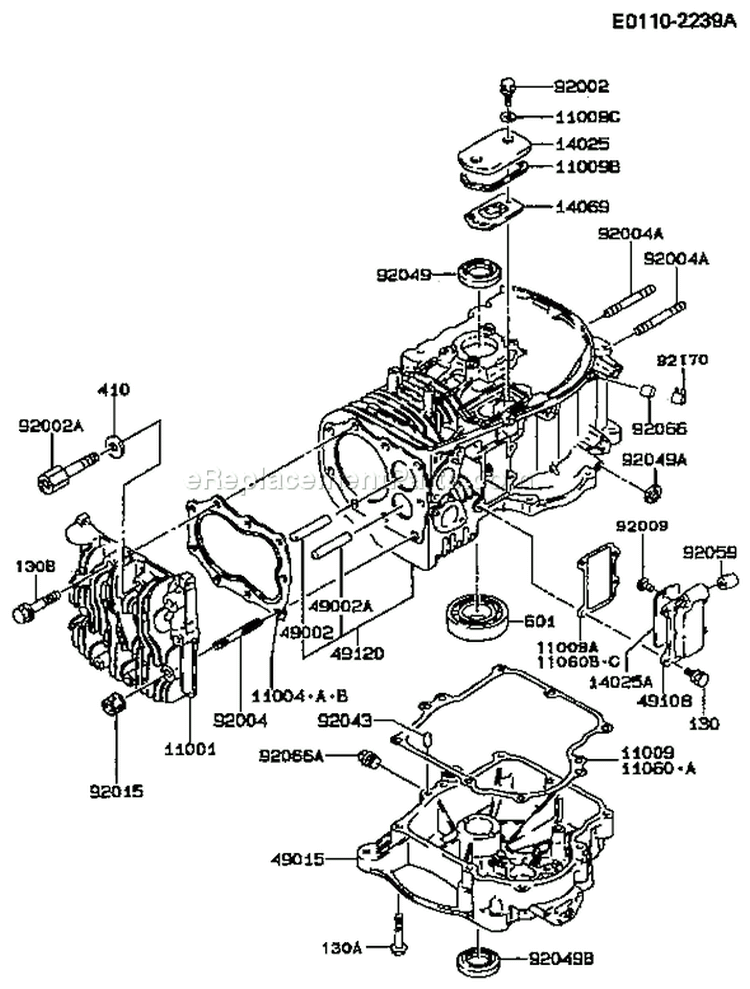Page E Diagram and Parts List for FB460V BS32 Kawasaki Engine