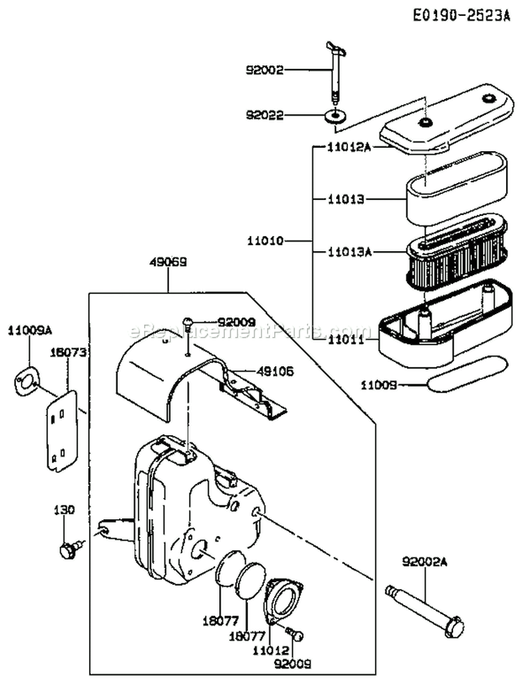 Page A Diagram and Parts List for FB460V BS33 Kawasaki Engine