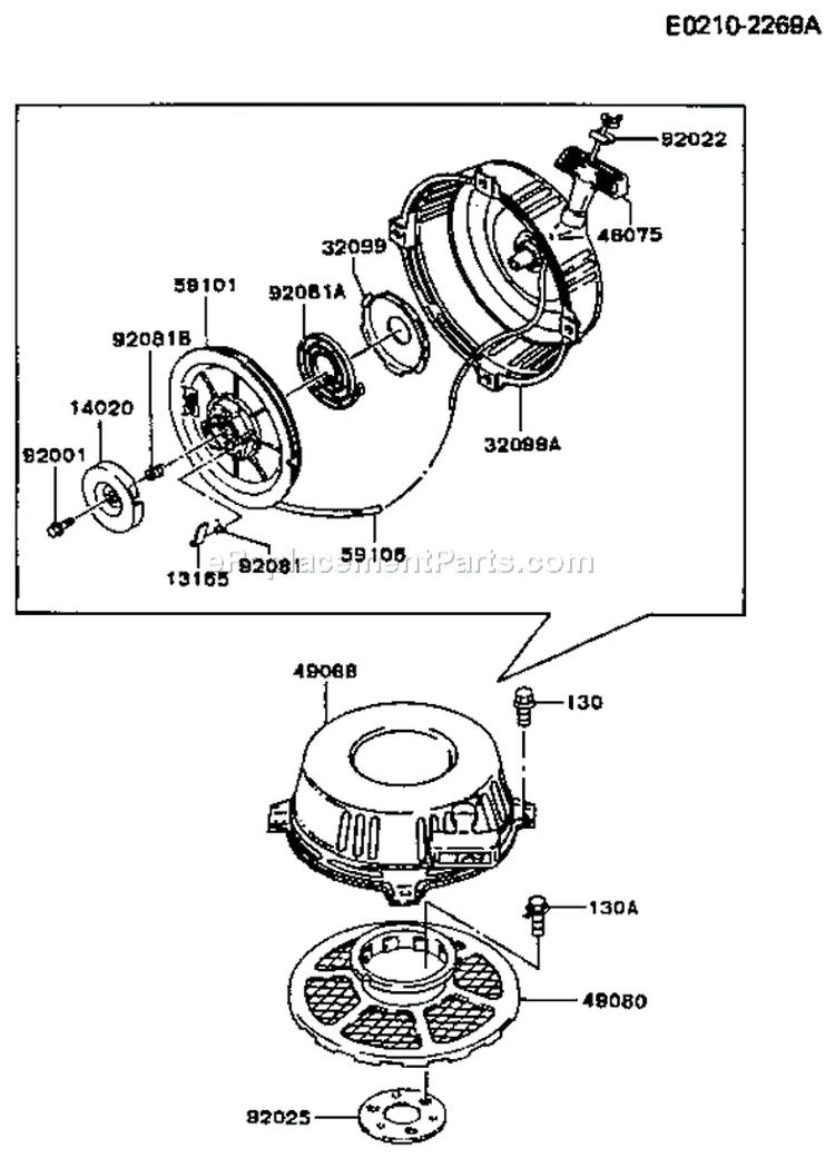 Page J Diagram and Parts List for FB460V BS33 Kawasaki Engine