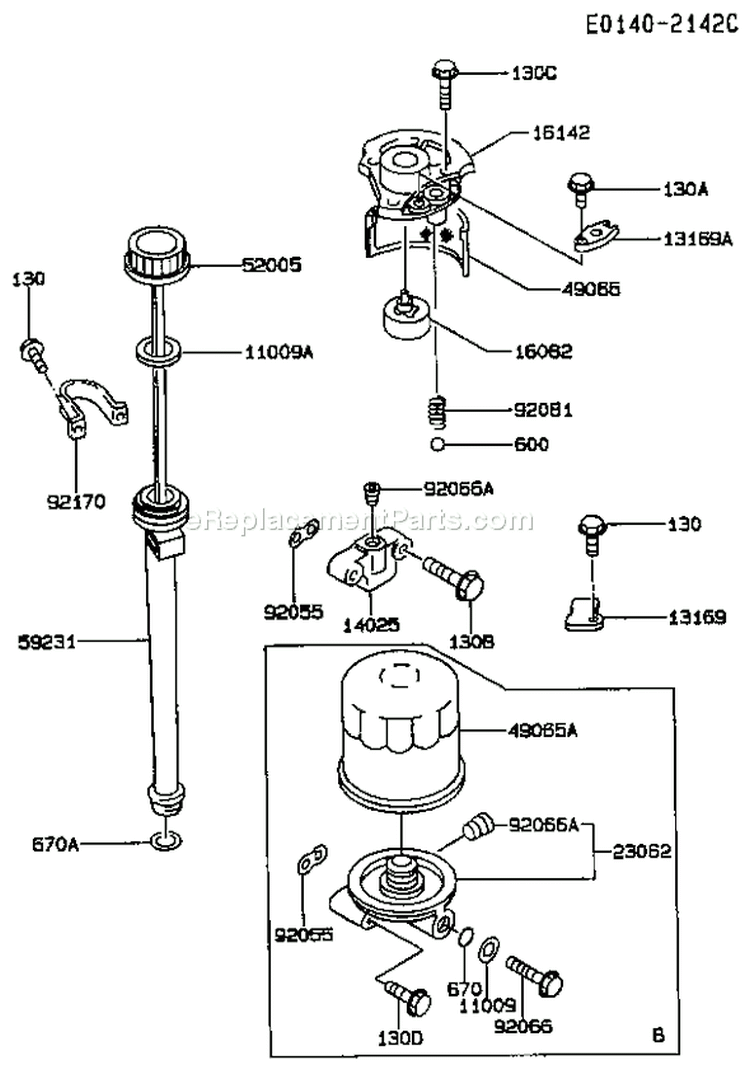 Page H Diagram and Parts List for FB460V BS33 Kawasaki Engine