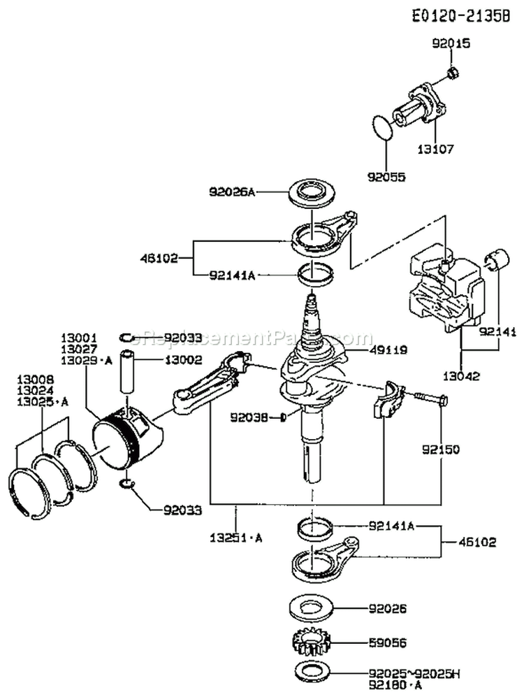 Page I Diagram and Parts List for FB460V BS33 Kawasaki Engine