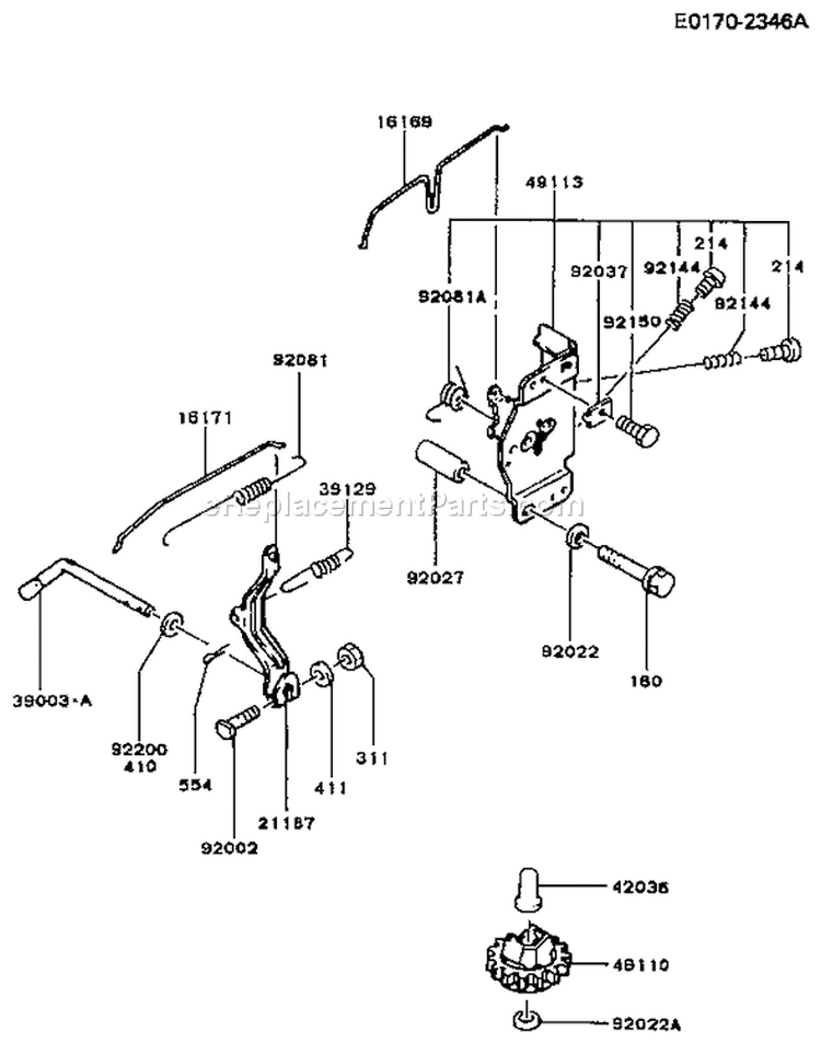 Page C Diagram and Parts List for FB460V-CS16  Kawasaki Engine