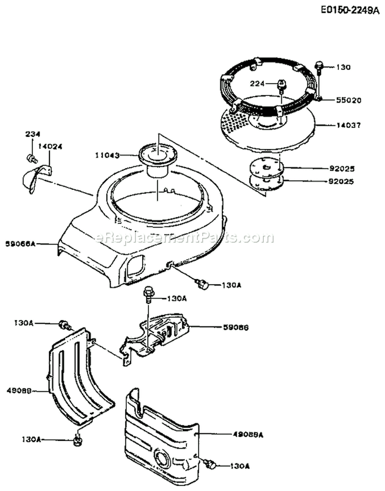 Page D Diagram and Parts List for FB460V-CS16  Kawasaki Engine