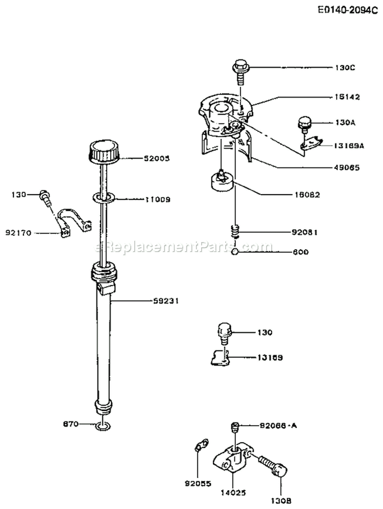 Page H Diagram and Parts List for FB460V-CS16  Kawasaki Engine