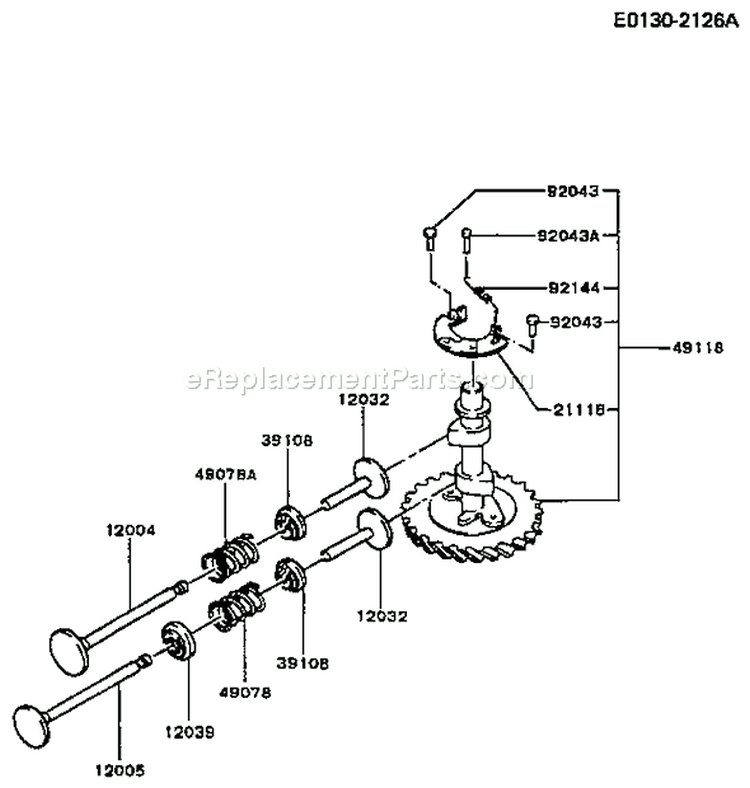 Page K Diagram and Parts List for FB460V-CS12  Kawasaki Engine