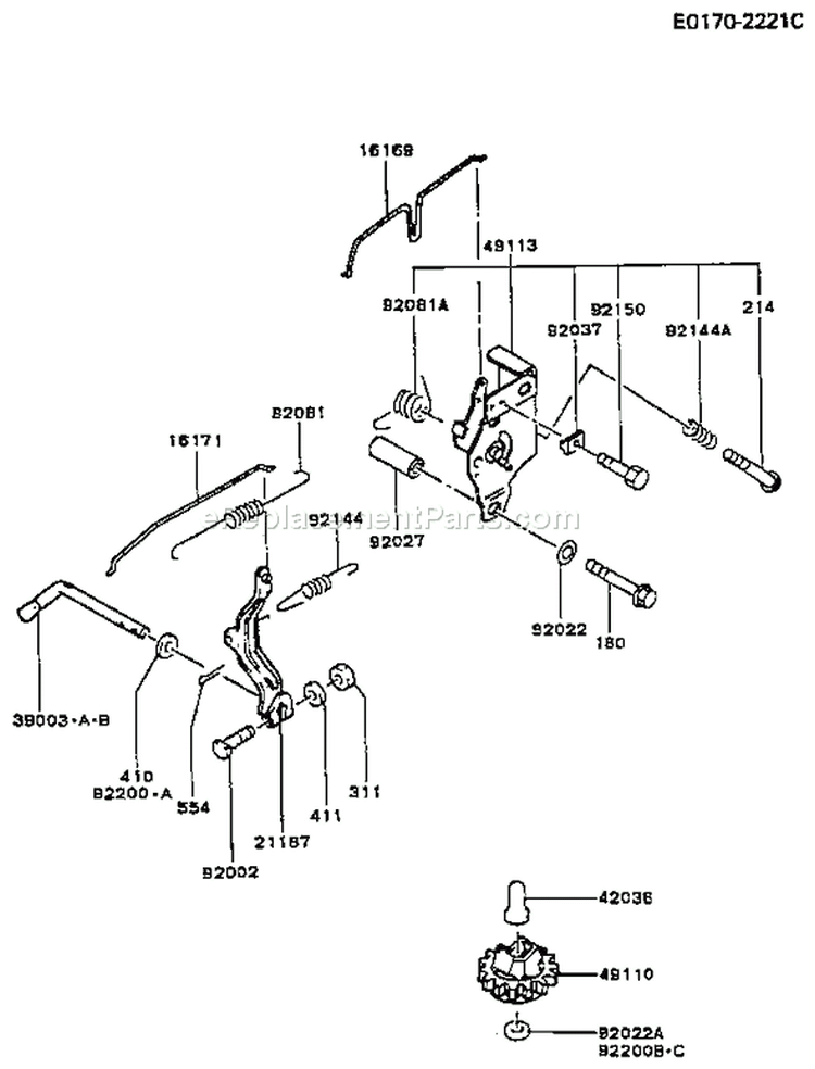 Page C Diagram and Parts List for FB460V-CS12  Kawasaki Engine