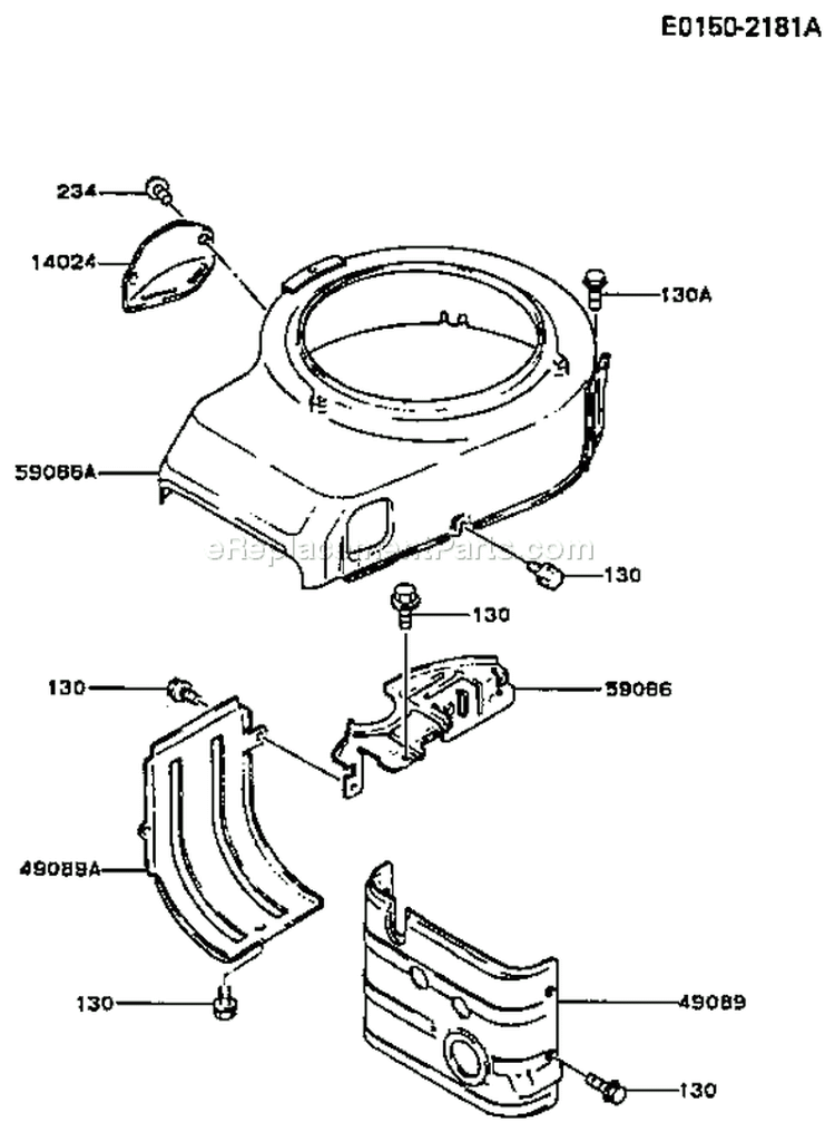 Page D Diagram and Parts List for FB460V-CS12  Kawasaki Engine