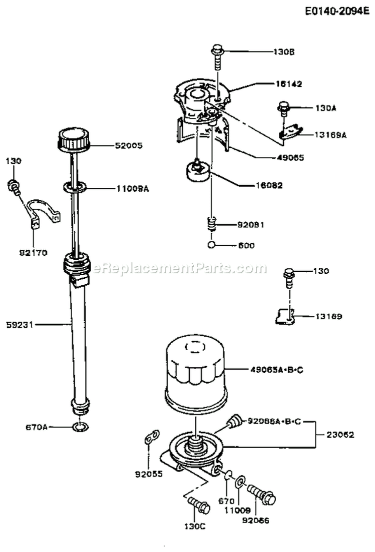 Page H Diagram and Parts List for FB460V-CS12  Kawasaki Engine