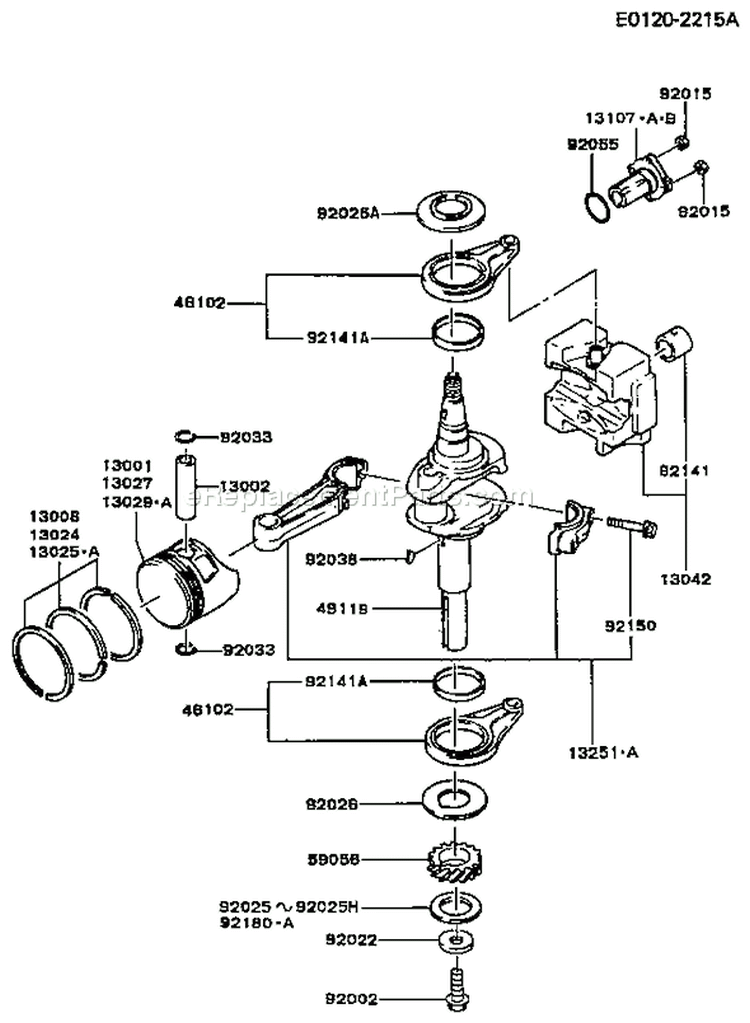 Page I Diagram and Parts List for FB460V-CS12  Kawasaki Engine