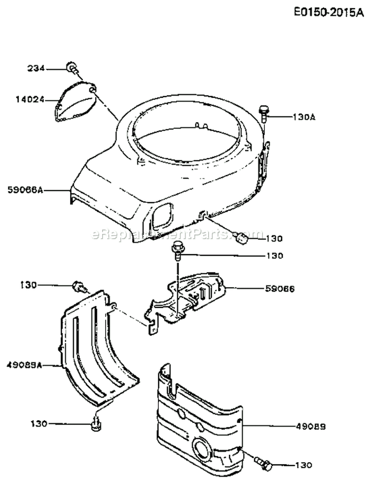 Page D Diagram and Parts List for FB460V-CS20  Kawasaki Engine