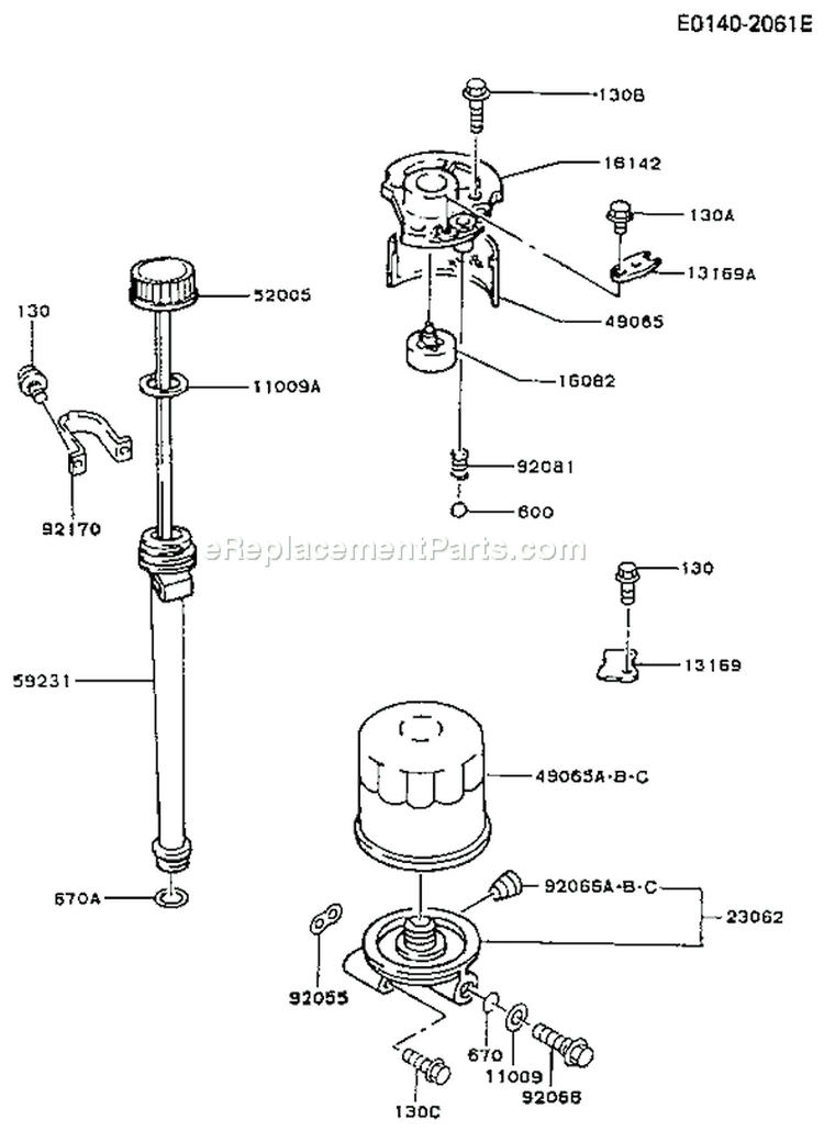 Page H Diagram and Parts List for FB460V-CS20  Kawasaki Engine