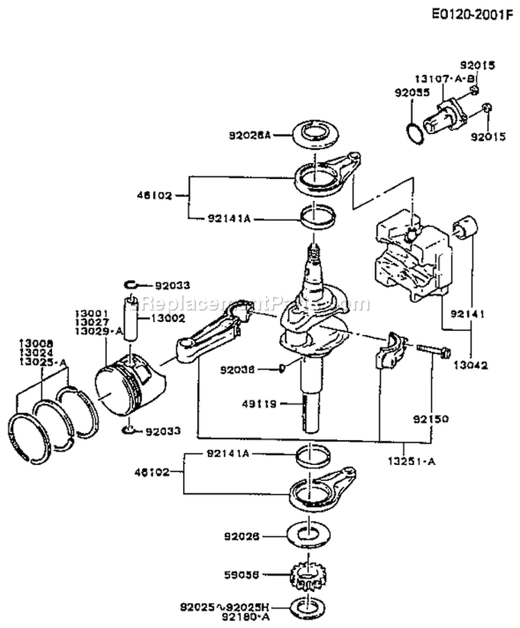 Page I Diagram and Parts List for FB460V-CS20  Kawasaki Engine