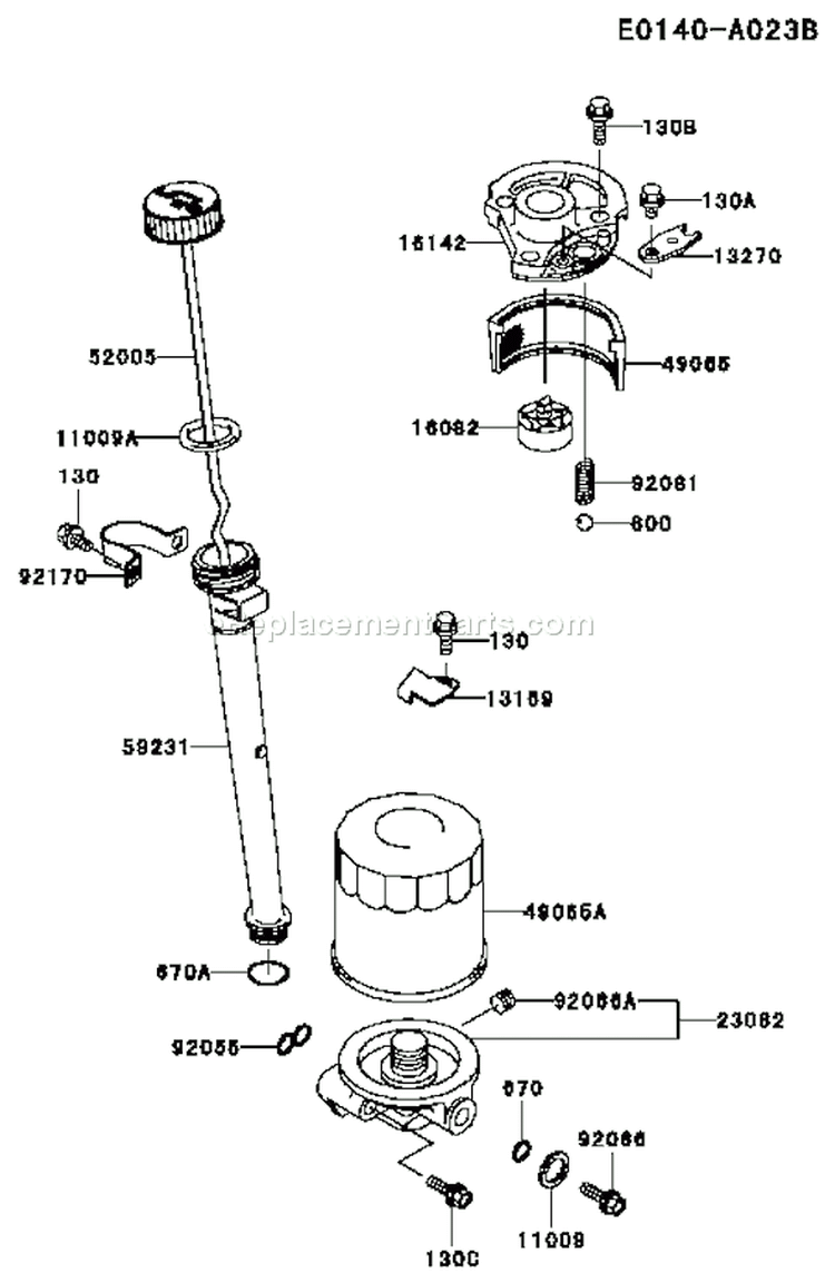 Page H Diagram and Parts List for FB460V ES33 Kawasaki Engine