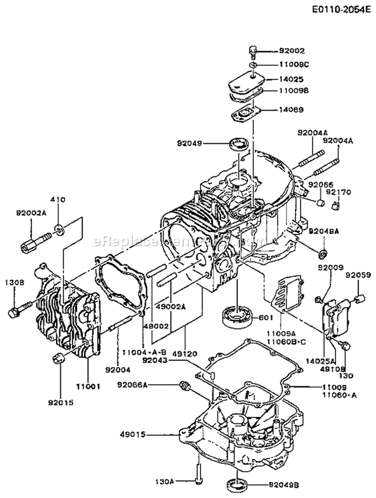 Page E Diagram and Parts List for FB460V-CS20  Kawasaki Engine