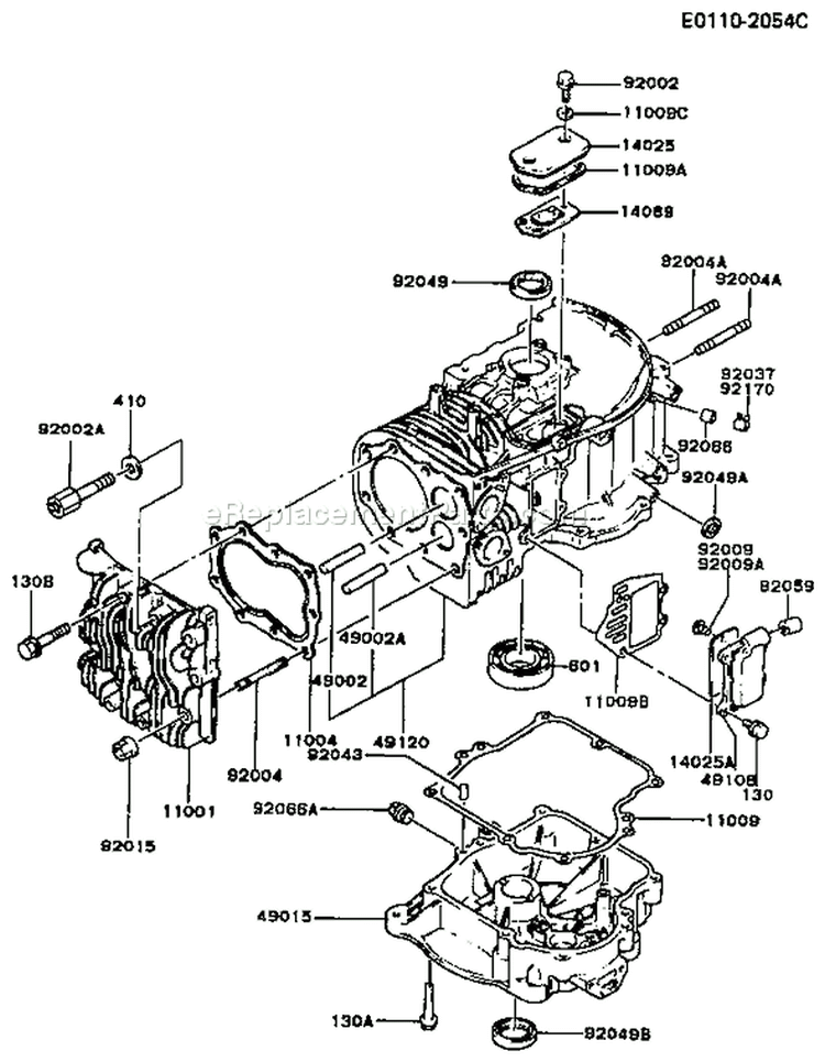 Page E Diagram and Parts List for FB460V-BS28  Kawasaki Engine