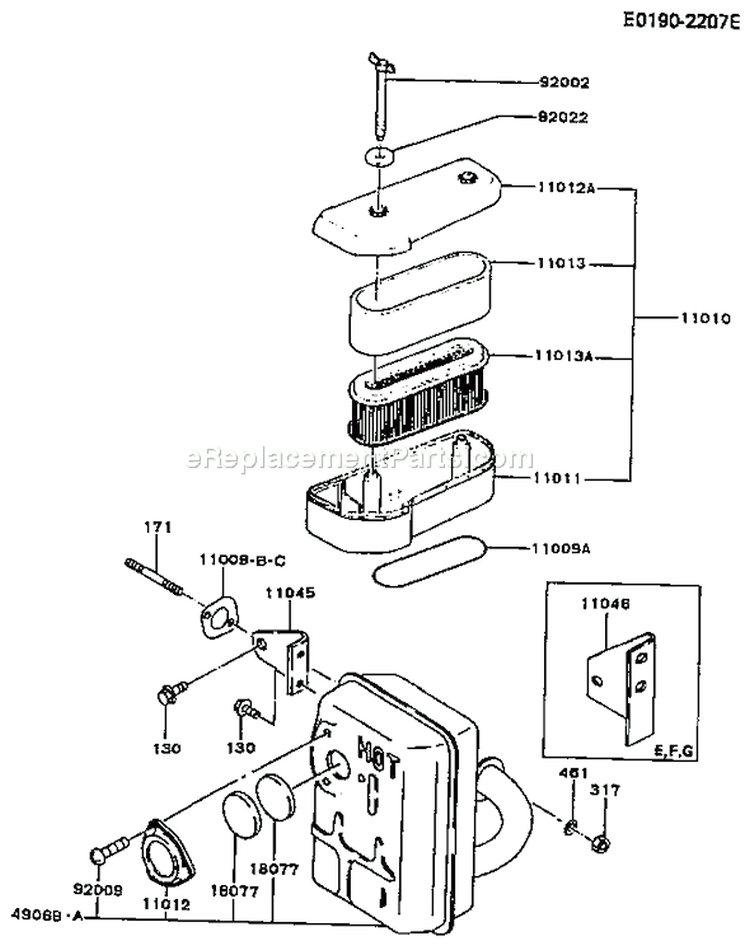Page A Diagram and Parts List for FB460V CS14 Kawasaki Engine