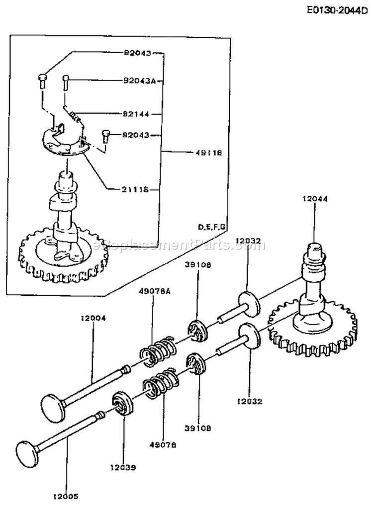 Page K Diagram and Parts List for FB460V CS14 Kawasaki Engine