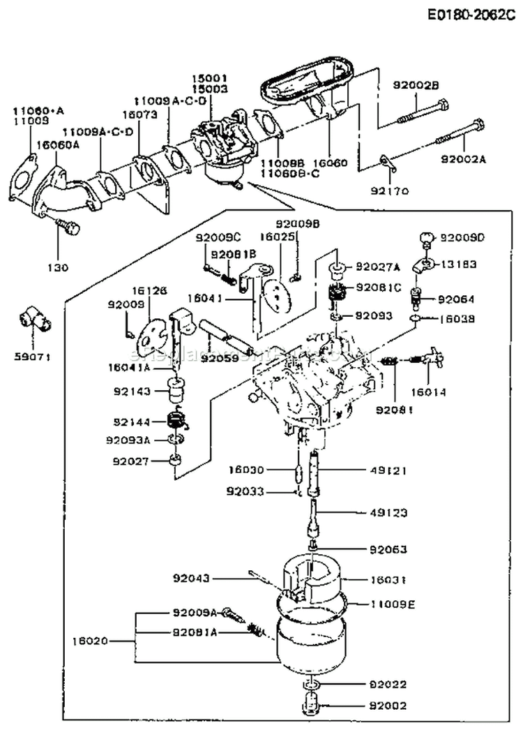 Page B Diagram and Parts List for FB460V CS14 Kawasaki Engine