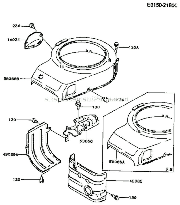 Page D Diagram and Parts List for FB460V CS14 Kawasaki Engine