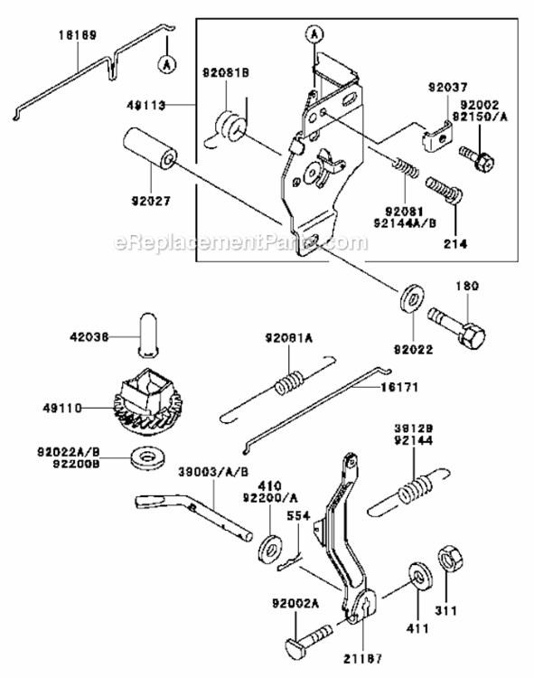 Control-Equipment Diagram and Parts List for FB460V-HS01  Kawasaki Engine