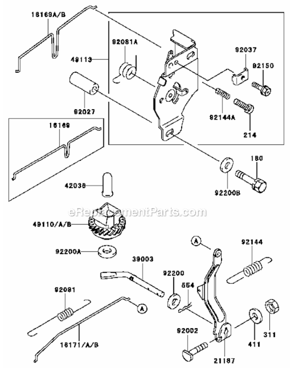 Page F Diagram and Parts List for FB460V-HS01  Kawasaki Engine