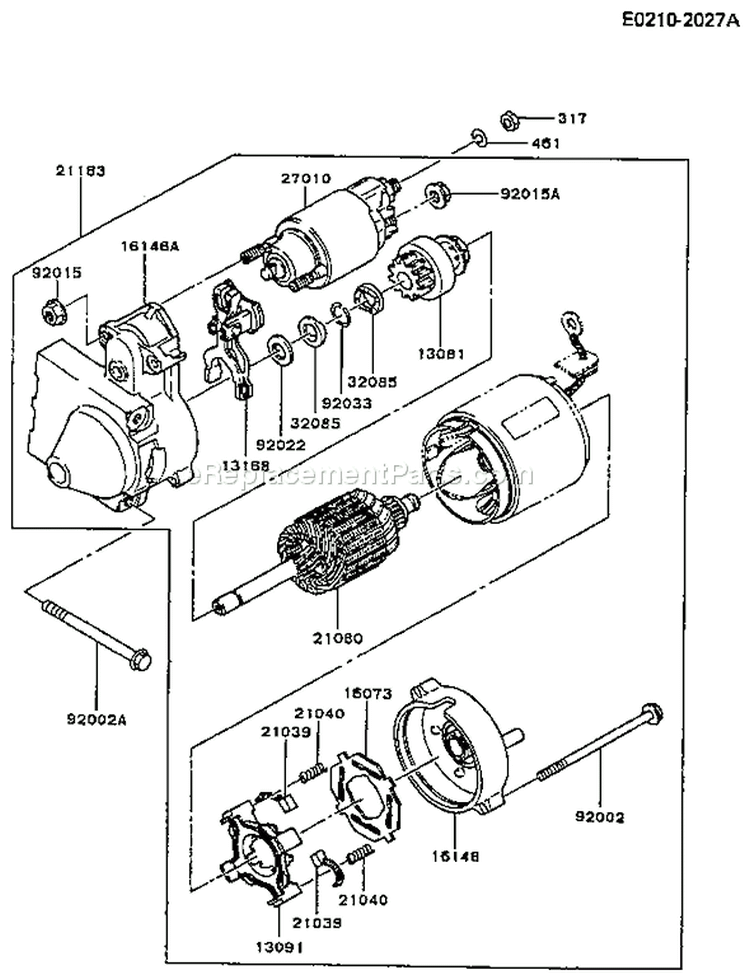 Page L Diagram and Parts List for FB460V-AS17  Kawasaki Engine