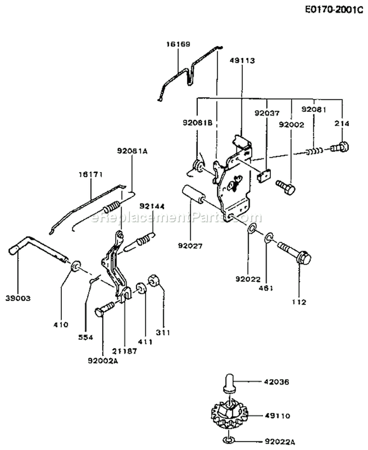 Page C Diagram and Parts List for FB460V-HS04  Kawasaki Engine