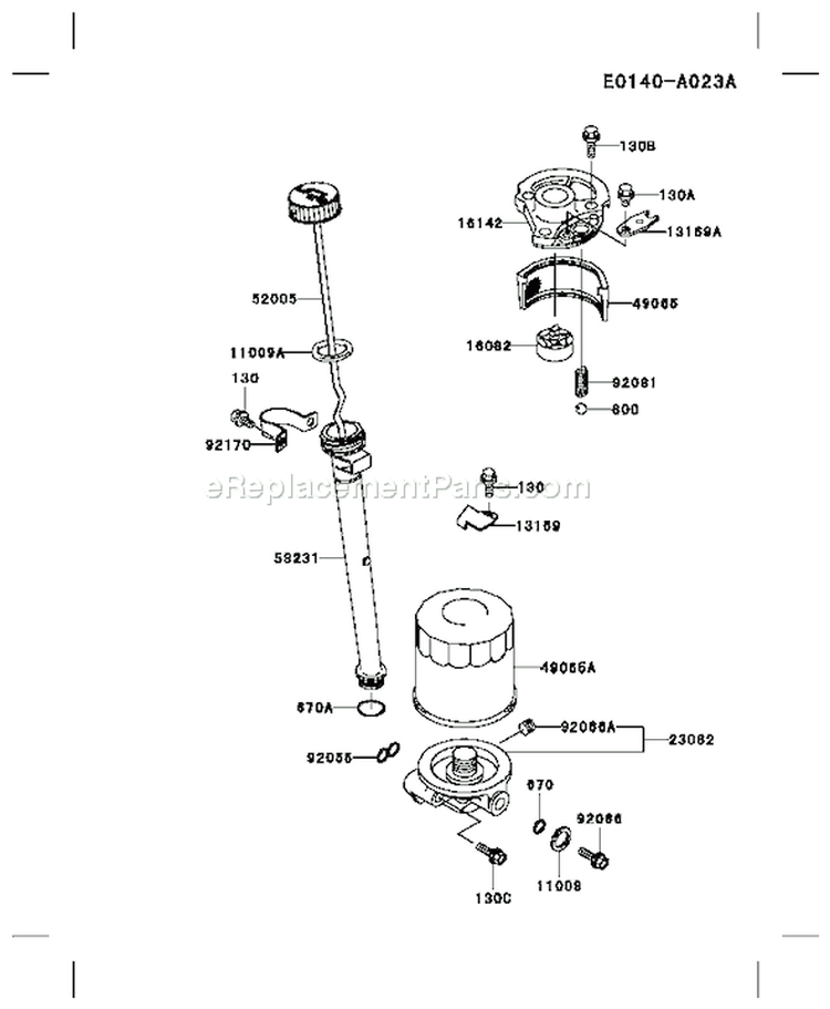 Page H Diagram and Parts List for FB460V HS14 Kawasaki Engine