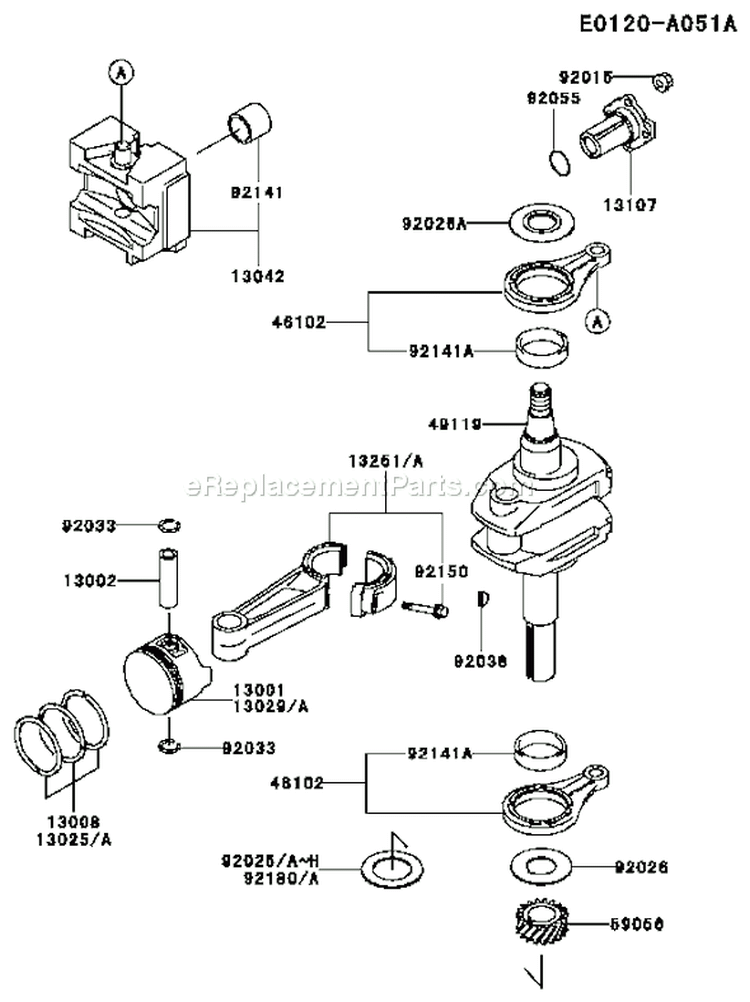 Page I Diagram and Parts List for FB460V HS14 Kawasaki Engine