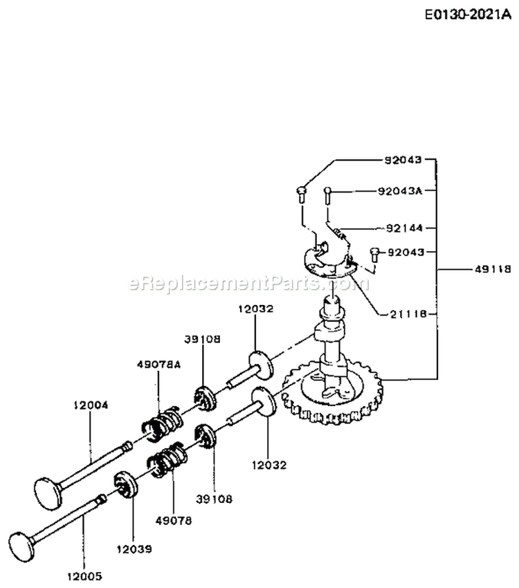 Page K Diagram and Parts List for FB460V-CS20  Kawasaki Engine