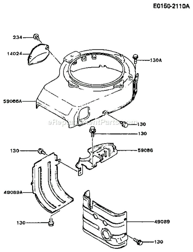 Page D Diagram and Parts List for FB460V-ES07  Kawasaki Engine