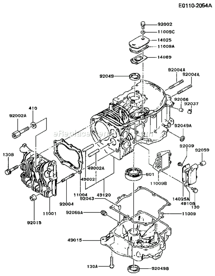 Page E Diagram and Parts List for FB460V-JS05  Kawasaki Engine