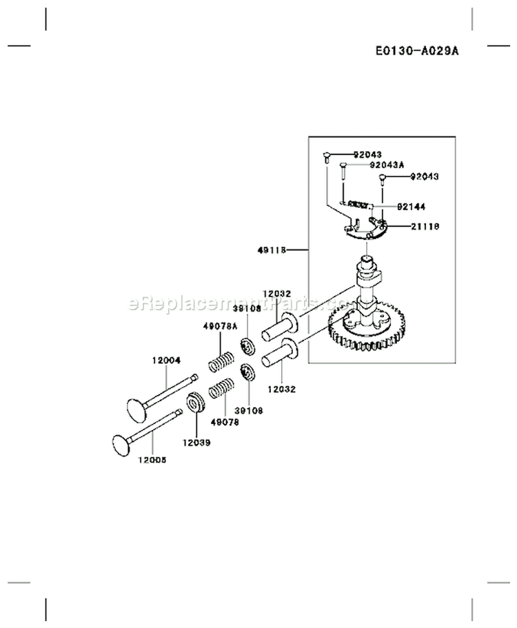 Page K Diagram and Parts List for FB460V HS14 Kawasaki Engine