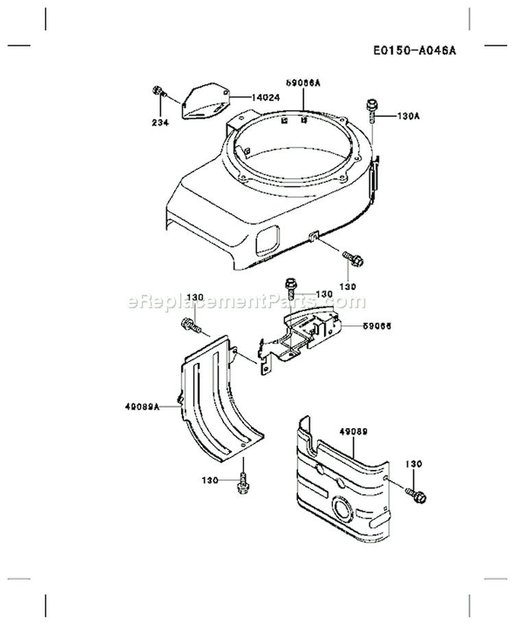 Page D Diagram and Parts List for FB460V HS14 Kawasaki Engine