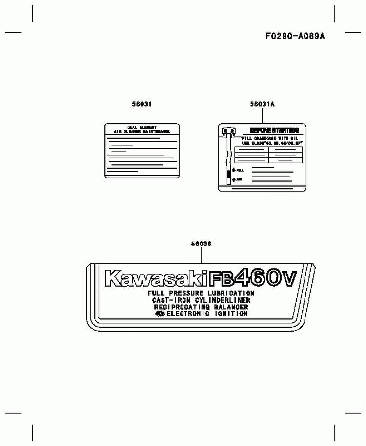 Page G Diagram and Parts List for FB460V LS01 Kawasaki Engine