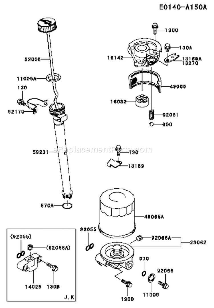 Page H Diagram and Parts List for FB460V MS08 Kawasaki Engine
