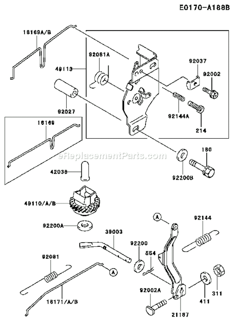 Page C Diagram and Parts List for FB460V LS14 Kawasaki Engine