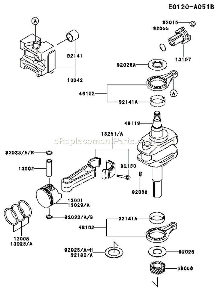 Page I Diagram and Parts List for FB460V ES36 Kawasaki Engine