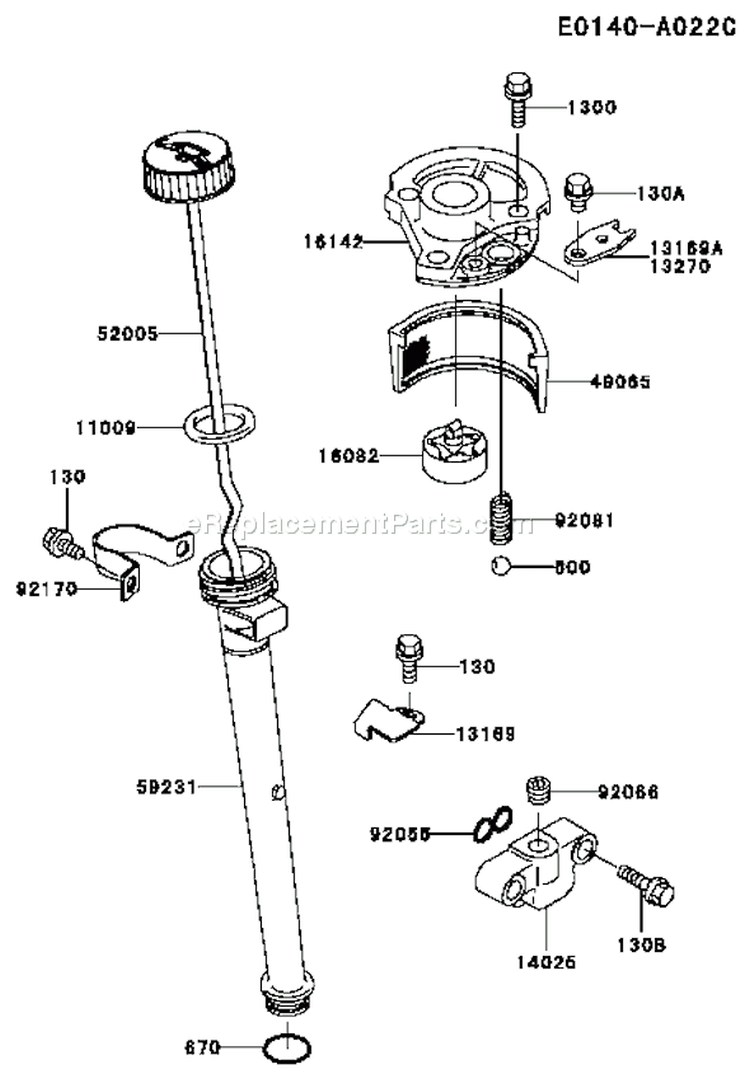 Page H Diagram and Parts List for FB460V RS01 Kawasaki Engine