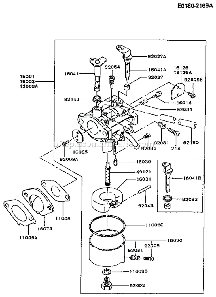 Page B Diagram and Parts List for FC150V AA00 Kawasaki Engine