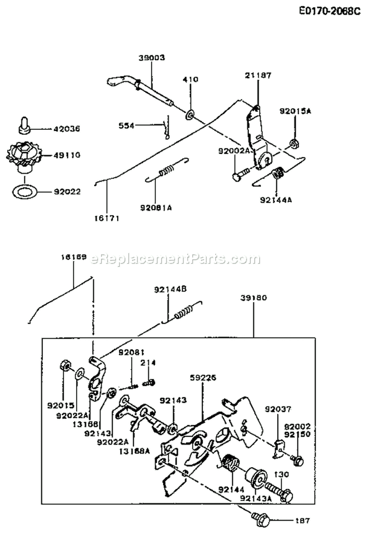 Page C Diagram and Parts List for FC150V AA00 Kawasaki Engine