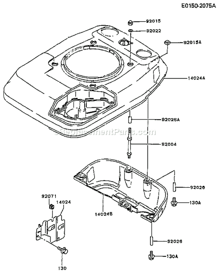 Page D Diagram and Parts List for FC150V AS03 Kawasaki Engine