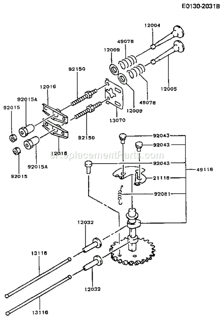 Page L Diagram and Parts List for FC150V BS50 Kawasaki Engine