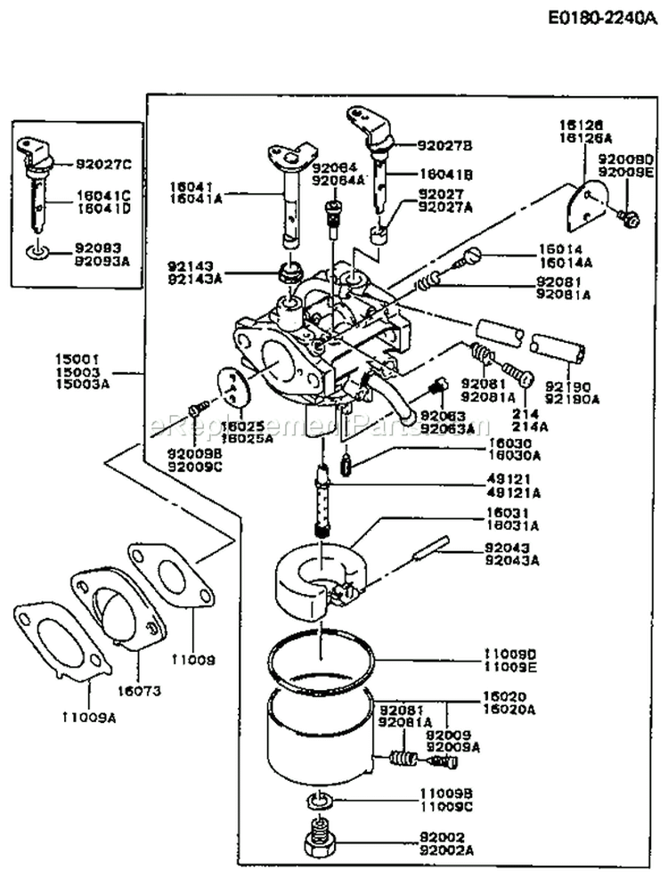 Page B Diagram and Parts List for FC150V BS50 Kawasaki Engine