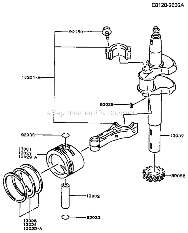 Page J Diagram and Parts List for FC150V AS03 Kawasaki Engine