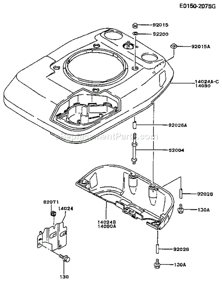 Page D Diagram and Parts List for FC150V EA00 Kawasaki Engine
