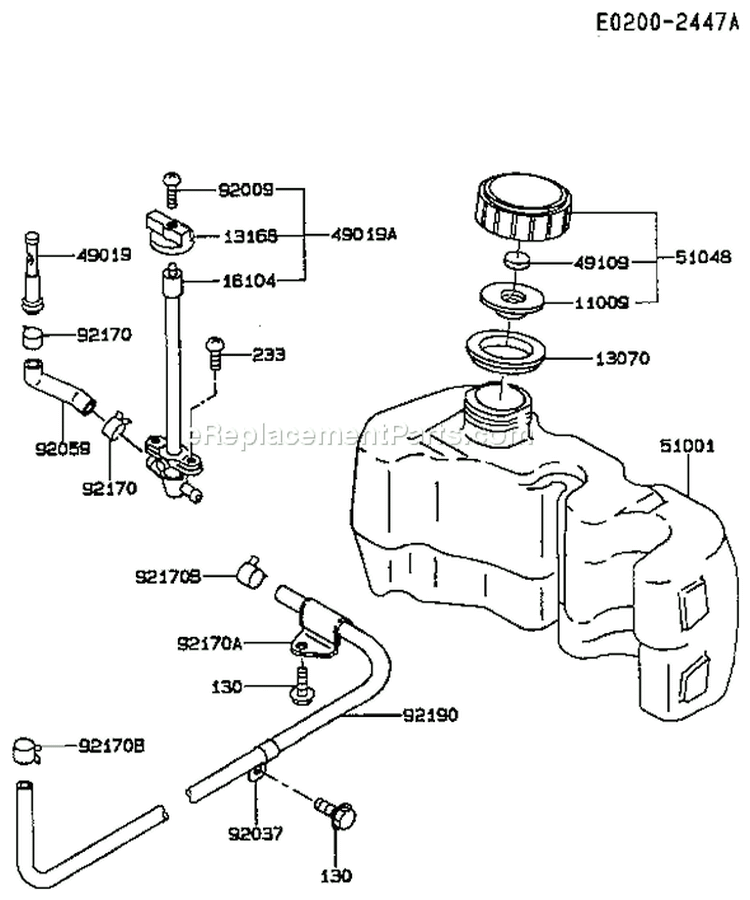 Page H Diagram and Parts List for FC150V ES08 Kawasaki Engine