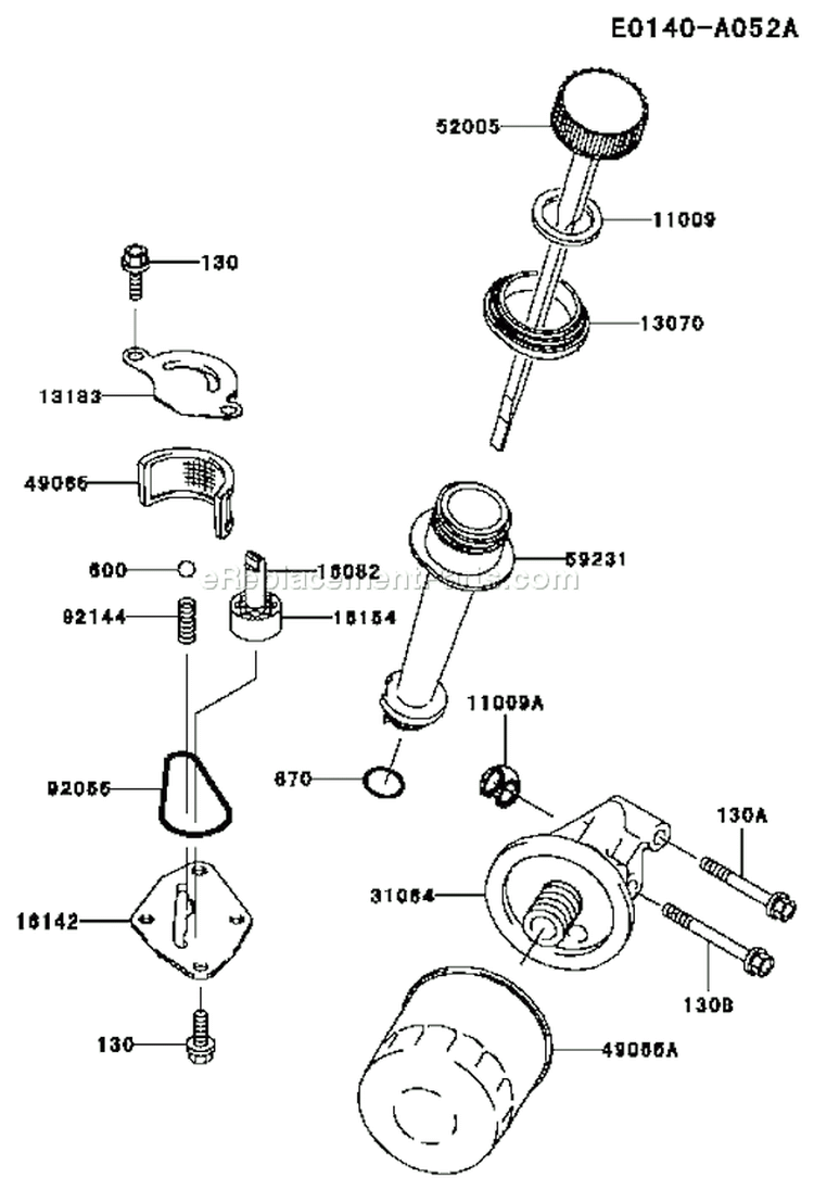 Page J Diagram and Parts List for FC150V ES15 Kawasaki Engine